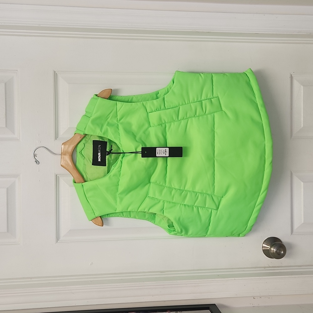 FASHION NOVA GREEN PUFFER VEST SIZE S